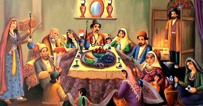 yalda night tradition in kheshtomah guest house Ardakan, Yazd